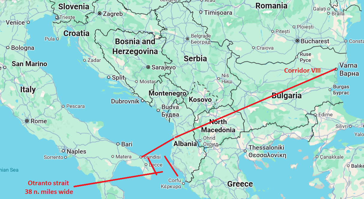 The strategic position of Albania